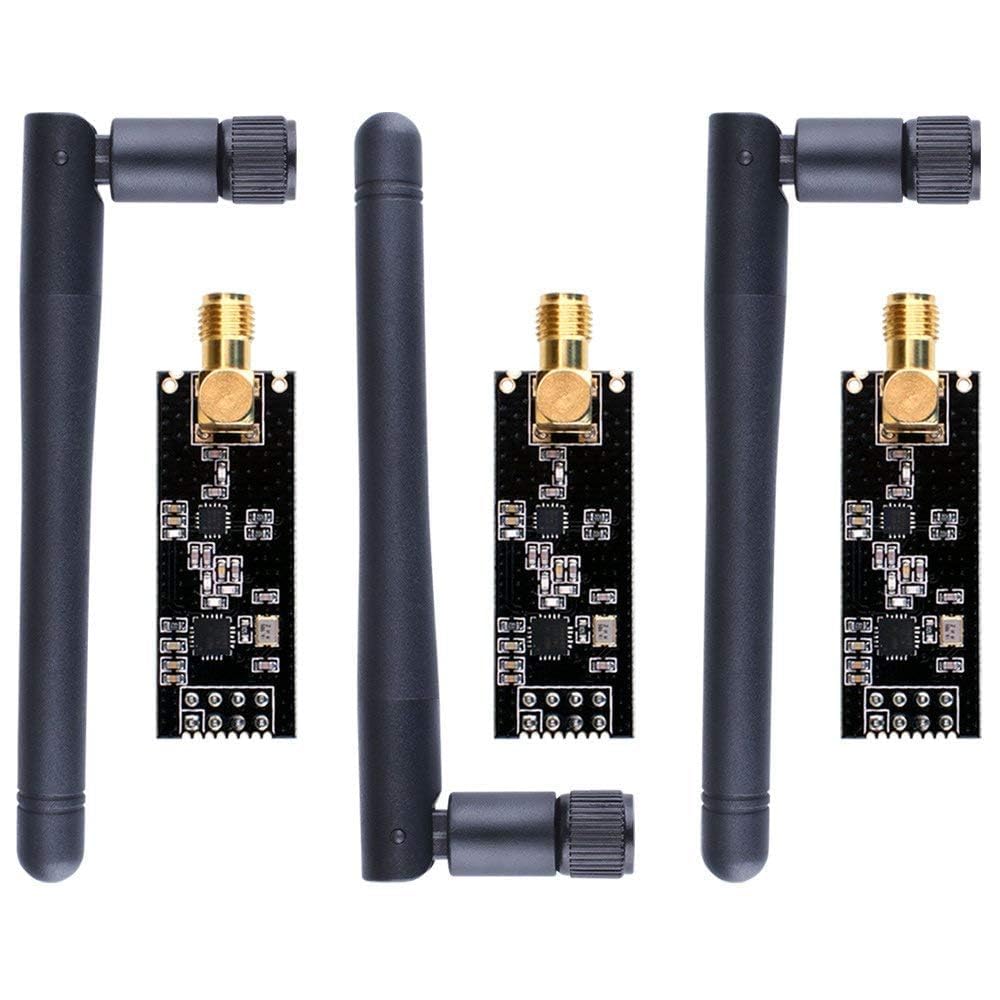 Module d'émetteur-récepteur sans Fil 3pcs 2.4G 1100m PA + LNA en Mousse Antistatique Arduino Compatible avec antenne (Module d'émetteur-récepteur sans Fil 3pcs)