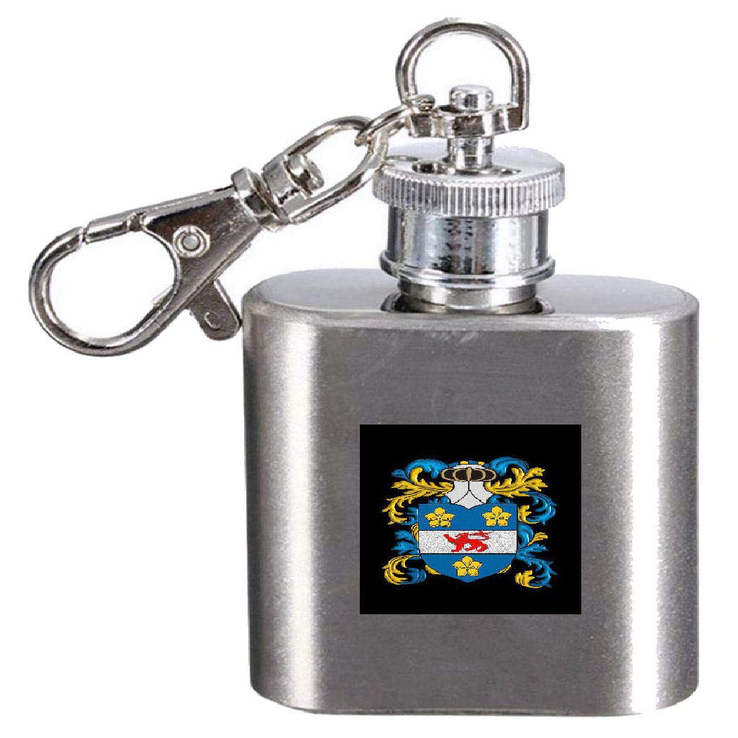 Flasque gravée Kerying de 28,3g avec blason familial traditionnel en inox durable