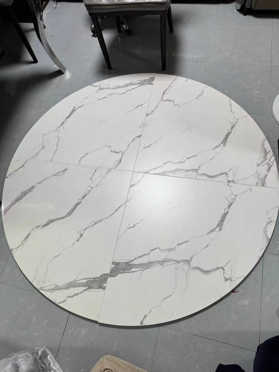Table à manger ronde pliable en bois de 1m20 pour cuisine et salon