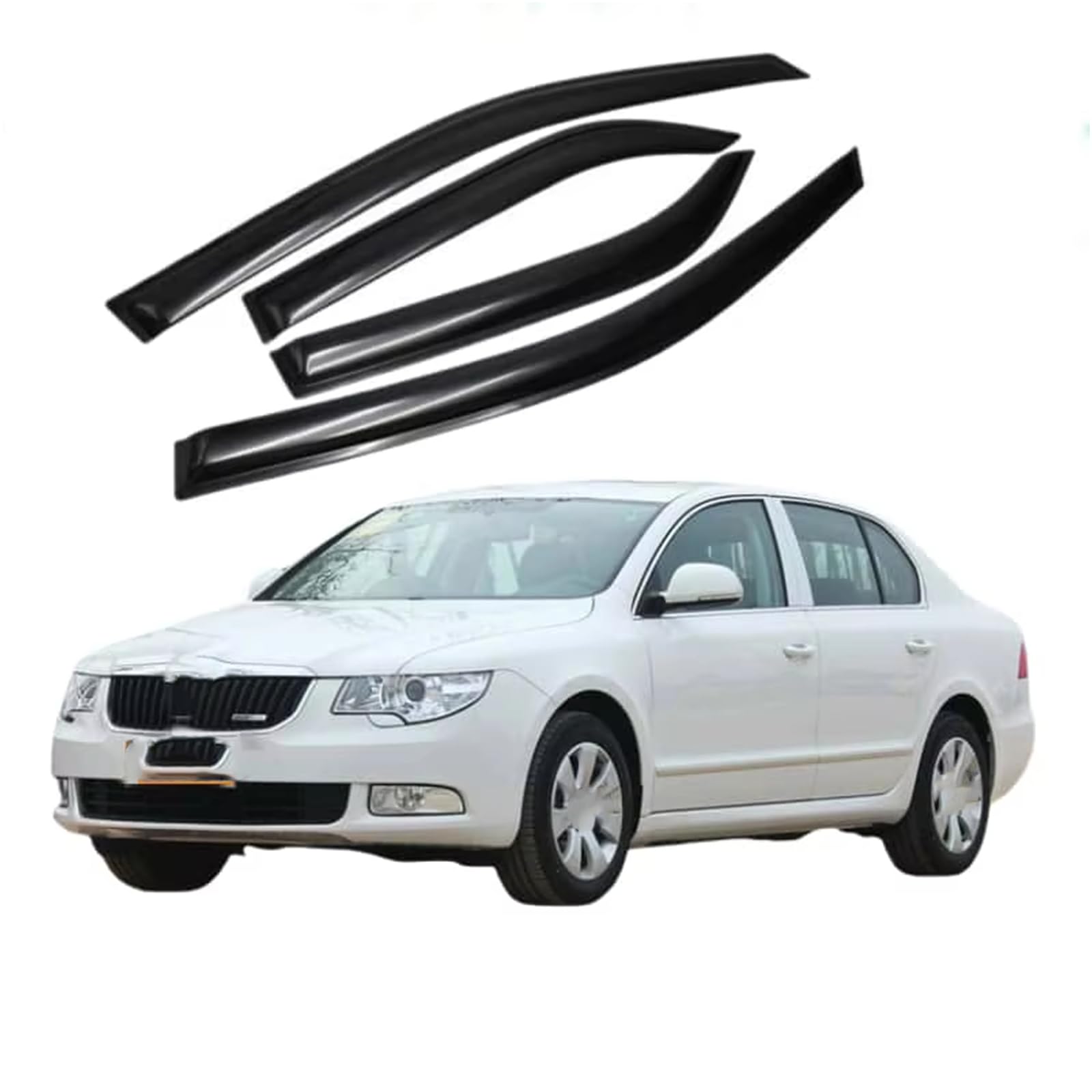 Déflecteurs de vitre pour Skoda Superb Sedan 2009-2013 | Set de 4 pièces Auto