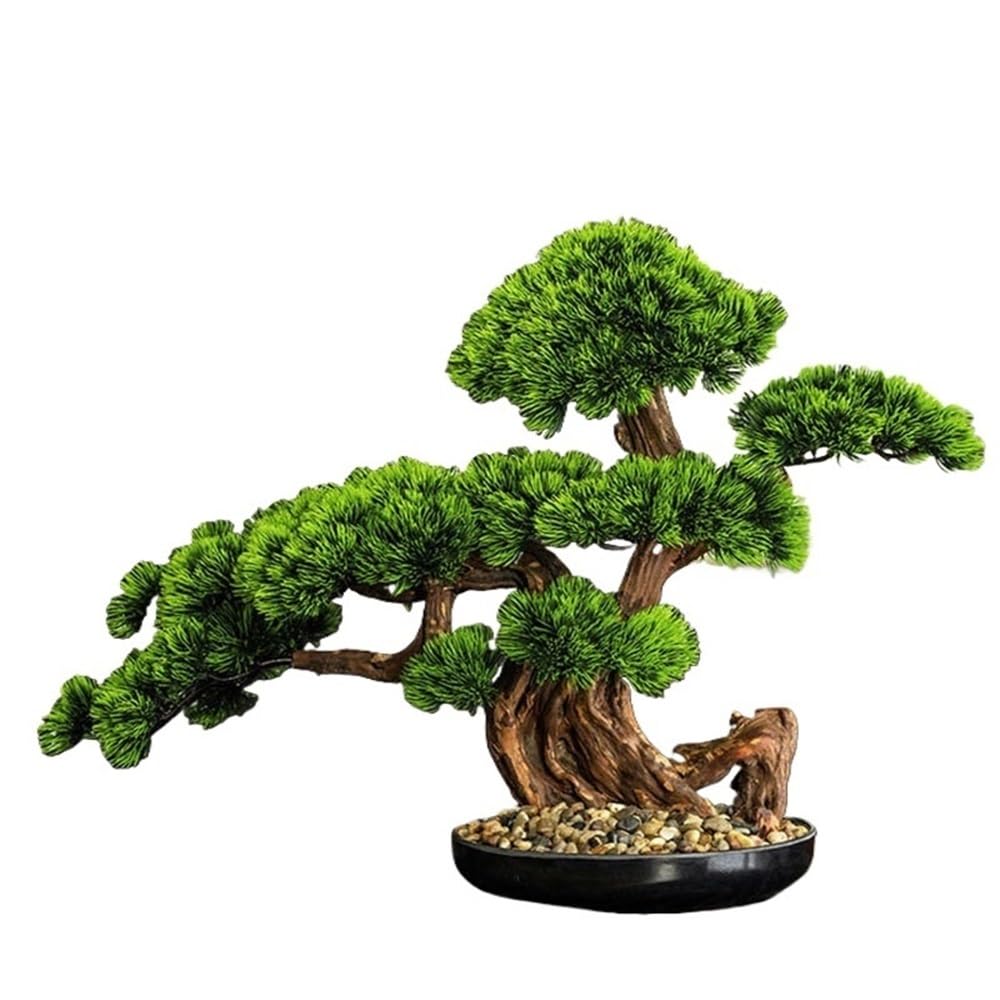 IUokLU Artificial Bonsai Artificial Bonsai Tree Welcome Pine Home Desktop Decoration Entrance Counter Simulation Greenery