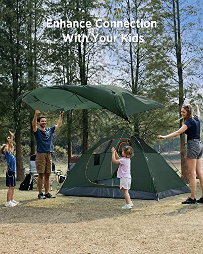 Ciays 6-Person Campingg Tent, Waterproof Family Tent With Removable Rainfly And Carry Bag, Lightweight Tent With Stakes For Camping, Traveling, Hiking, Outdoors, 6 People, Dark Green #TOP2