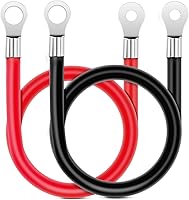 Nilight 6 AWG 20 Inch Battery Inverter Cables w/ Tinned Copper Terminals Red Black - Pure Copper for Solar RV Automotive Marine