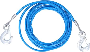 Cable de Acero de Seguridad 4m 8mm, Cable de Remolque para Coches SUV Camiones Pequeños, Gancho Metalico Resistente Carga 3 Toneladas, Accesorio Emergencia Rescate Vehicular