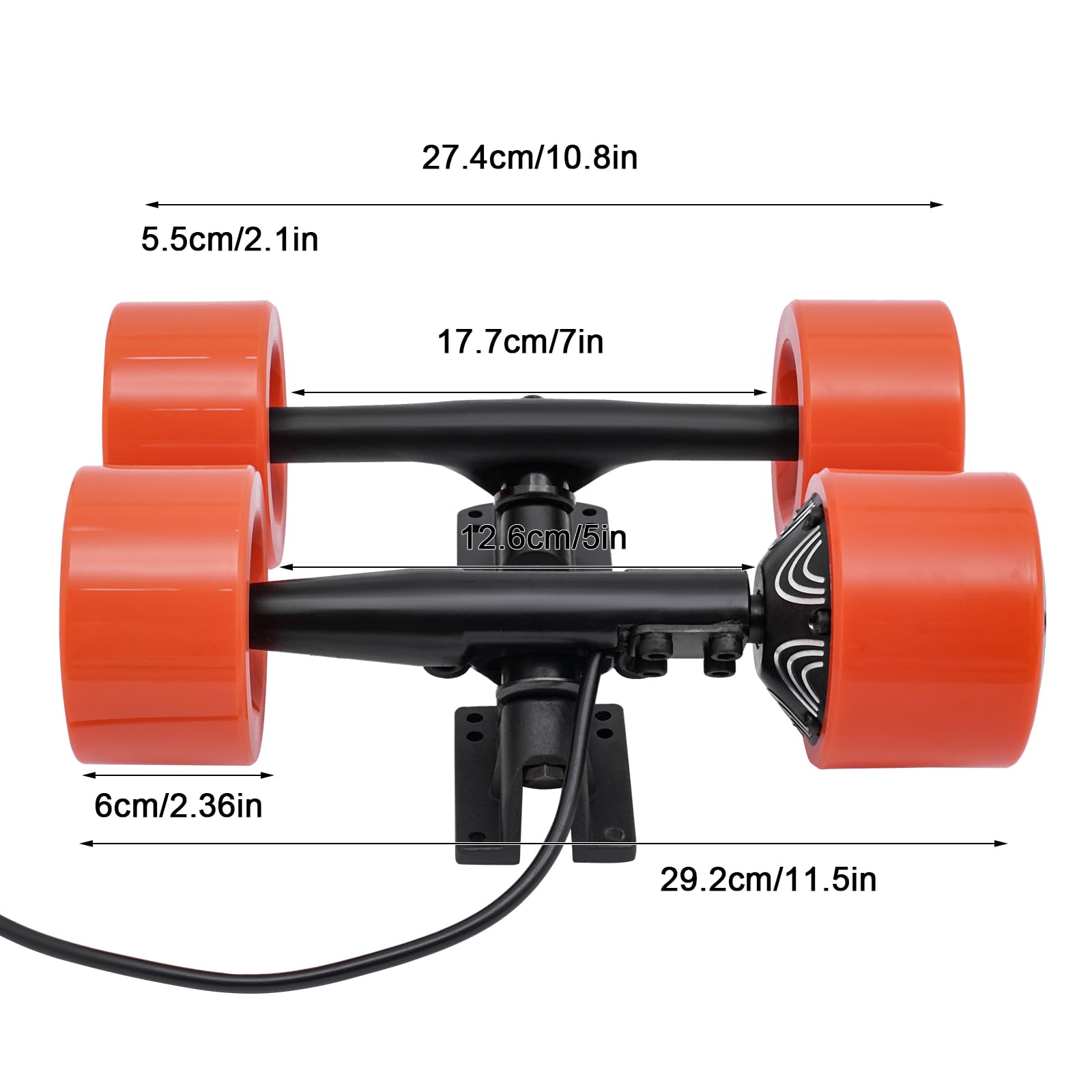 Kit moteur de skateboard électrique pour adultes - Roues PU 250 W - Moteur sans balais - Inclinaison de 20 ° - Étanchéité IP44