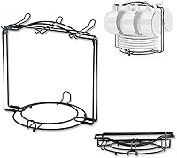 Vista 4 de YOLIFE Soporte para tazas de té. para 6 tazas, 6 platitos, 6 cucharas, desarmable., Negro