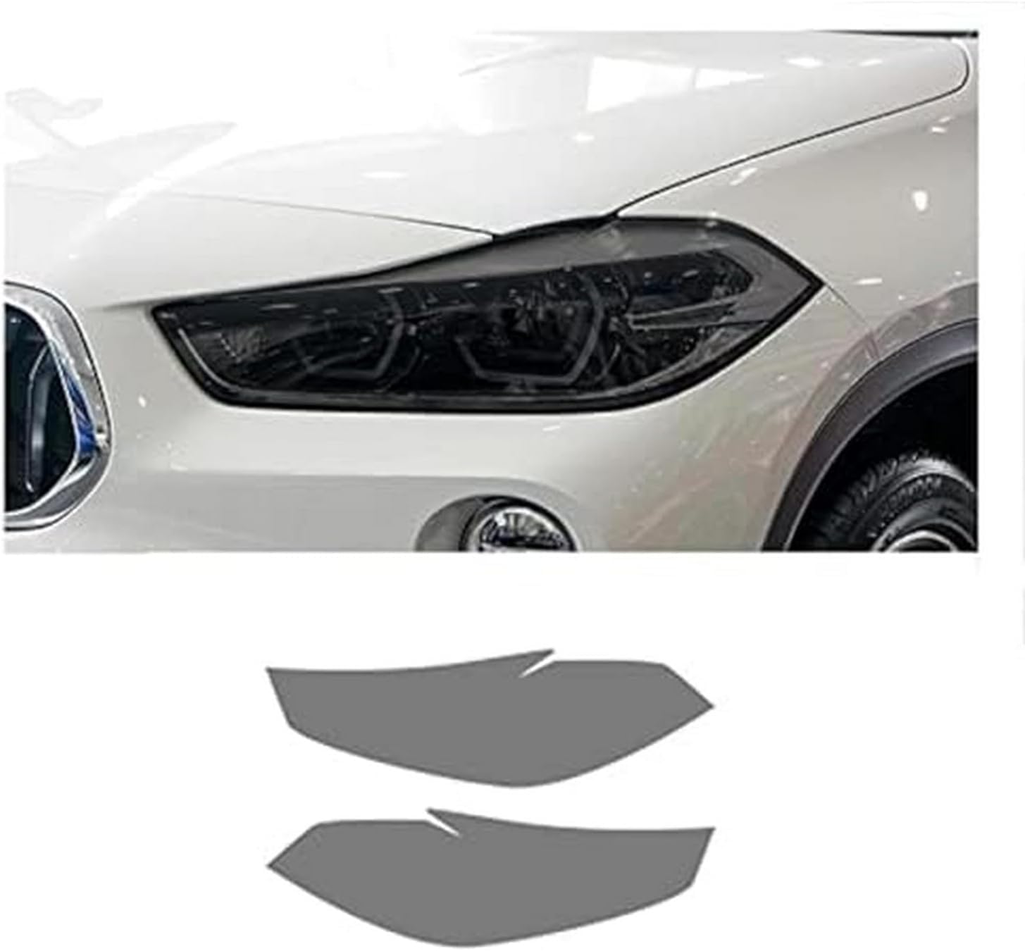 SamLng Car Front Light Film for BMW X2 F39 2017-2020 Car Headlight Protective Film Front Light Transparent Blackened TPU Sticker Car Accessories Car Headlight Protective Film