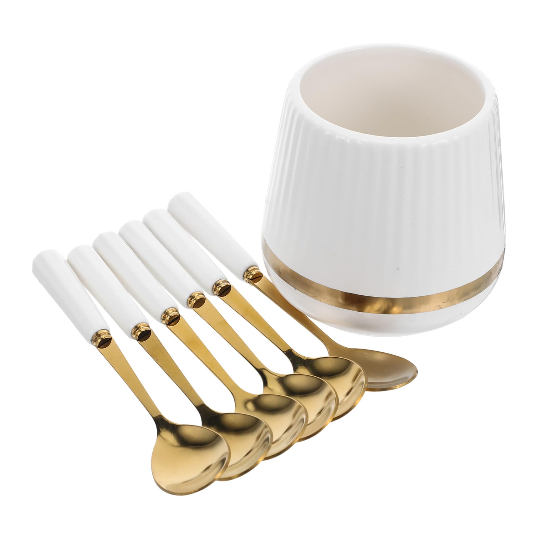 ULTECHNOVO Cuillères Pot Céramique Porte-couverts pour Ustensiles Rangement de Vaisselle pour Cuisine et Coin