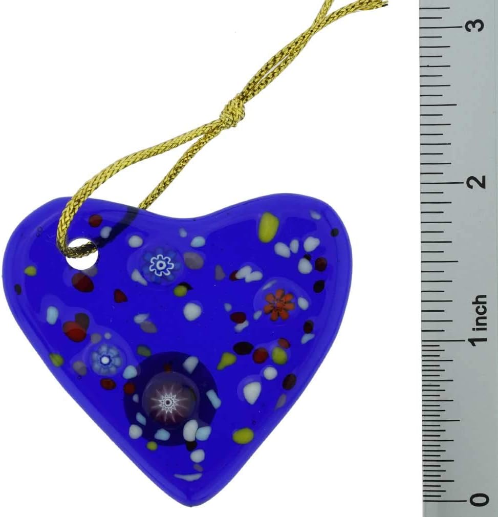 Glass Of Venice Murano Glass Heart Christmas Ornament - Blue