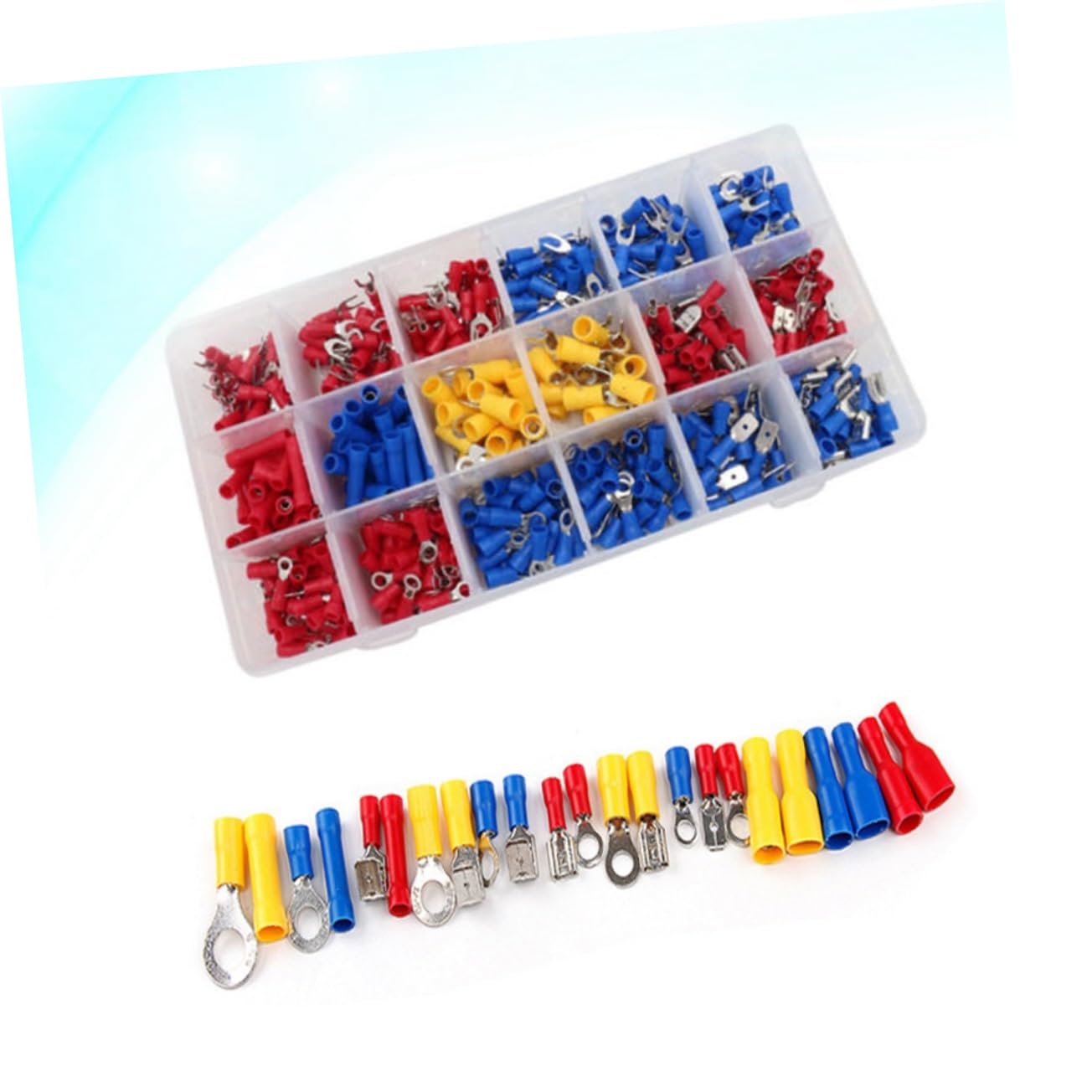 DOITOOL 520stücke Set Mit Crimpverbinder Flachsteckverbinder Ring Und Gabelkabelschuhen Isoliert Für Anhänger Und Wohnmobilbeleuchtungsreparaturen