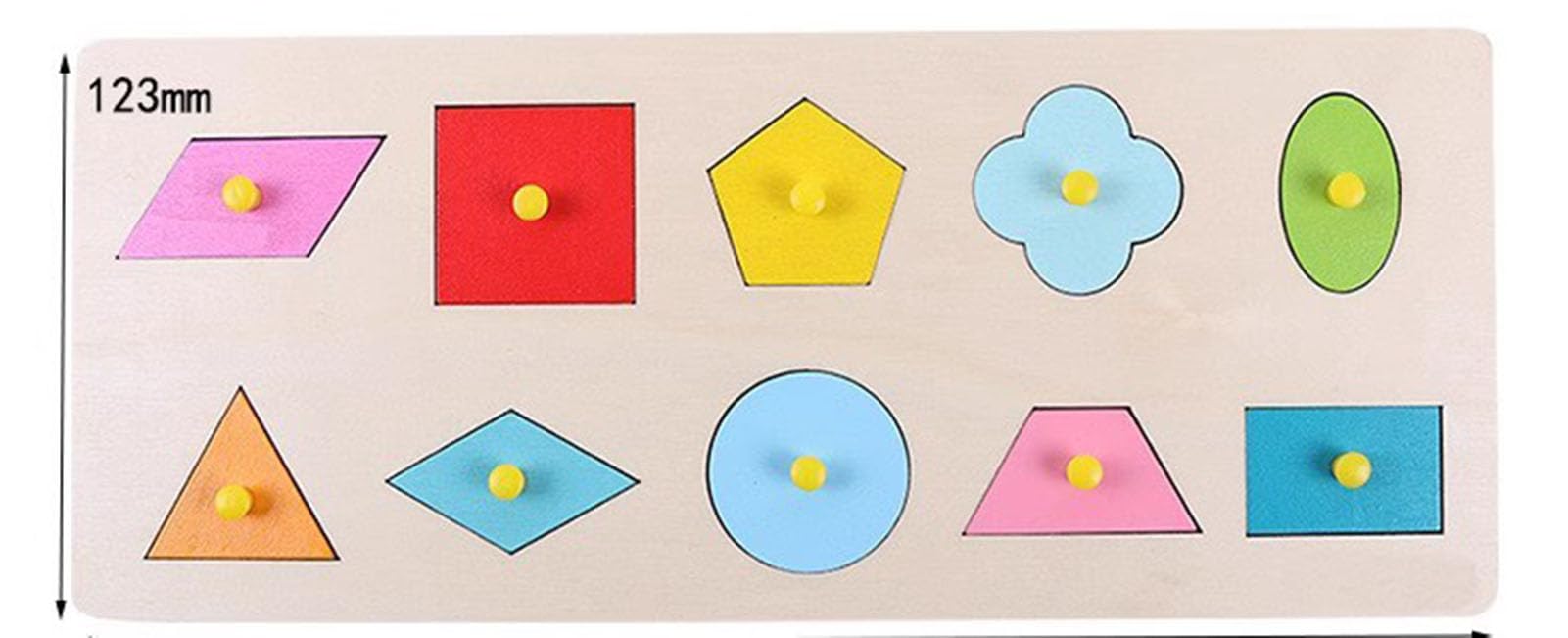 Montessori - Panel geométrico de madera para educación temprana, juguete sensorial para niños pequeños