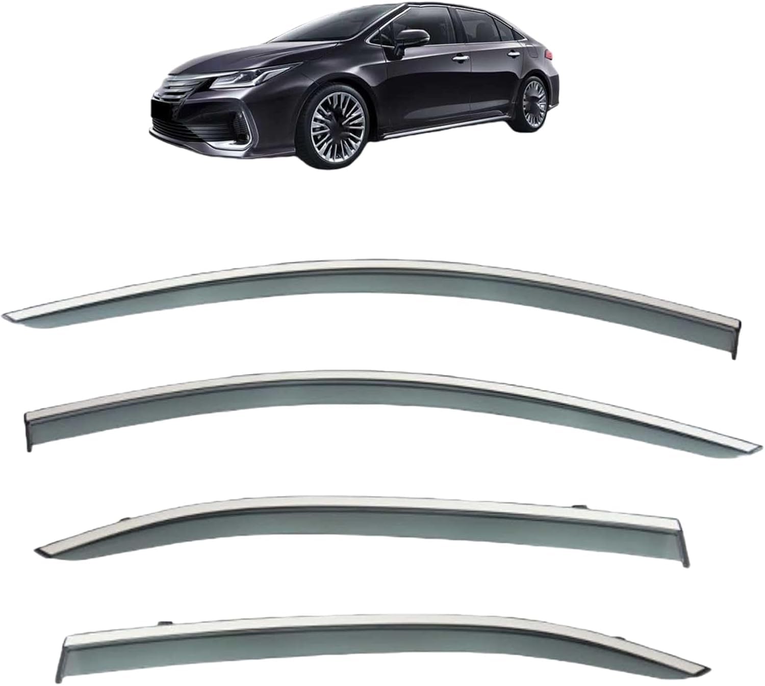 nwsplmy Wind Deflectors for Asia Lion ALLION LWB MK12-E210 2021-2024, Rain Guards Window Visors, 4-Piece, Protects Against Fading & Cracks