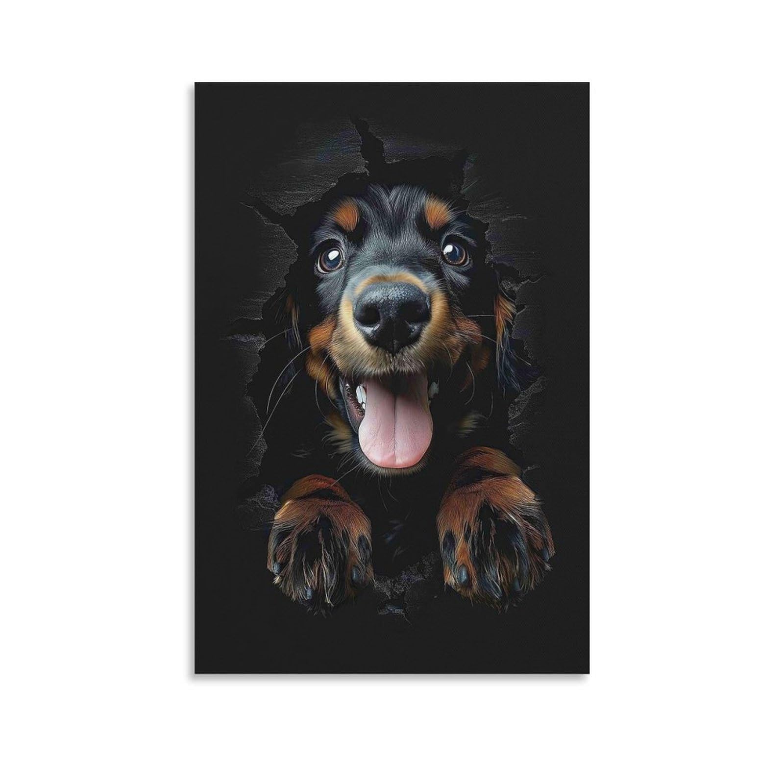 DHBANEIOK Dachshund Puppy Face Wall Decor Poster Giclee Canvas Prints Modern Wall Art Picture Wall Hanging for Dining Room Kitchen Home Office Decor 20x30inch(50x75cm)