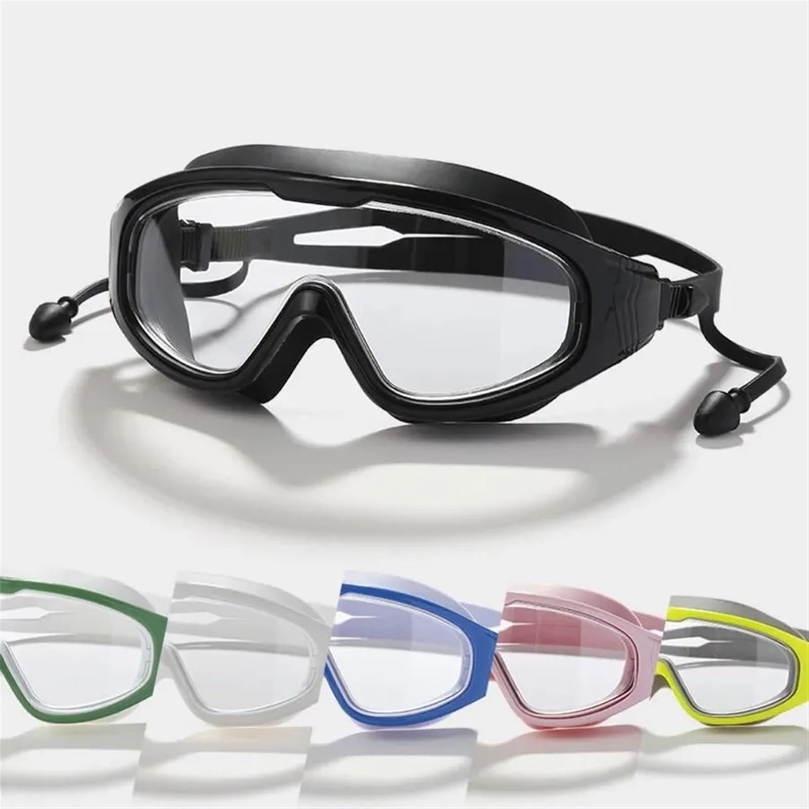 Occhiali Da Nuoto Adult Swimming Goggles Waterproof And Anti-fog HD Diving Goggles Transparent Large Frame
