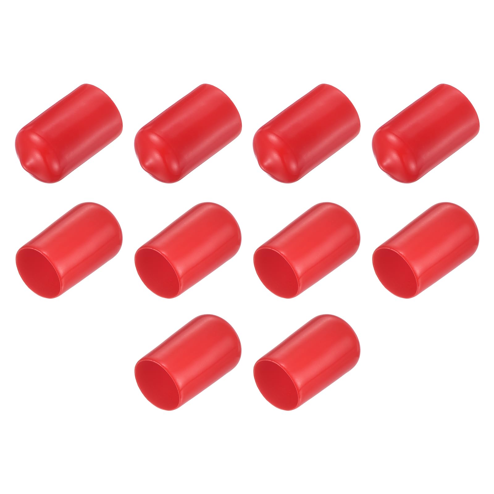uxcell 10pcs Rubber End Caps 13.5mm ID Vinyl Round End Cap Cover Screw Thread Protector Red