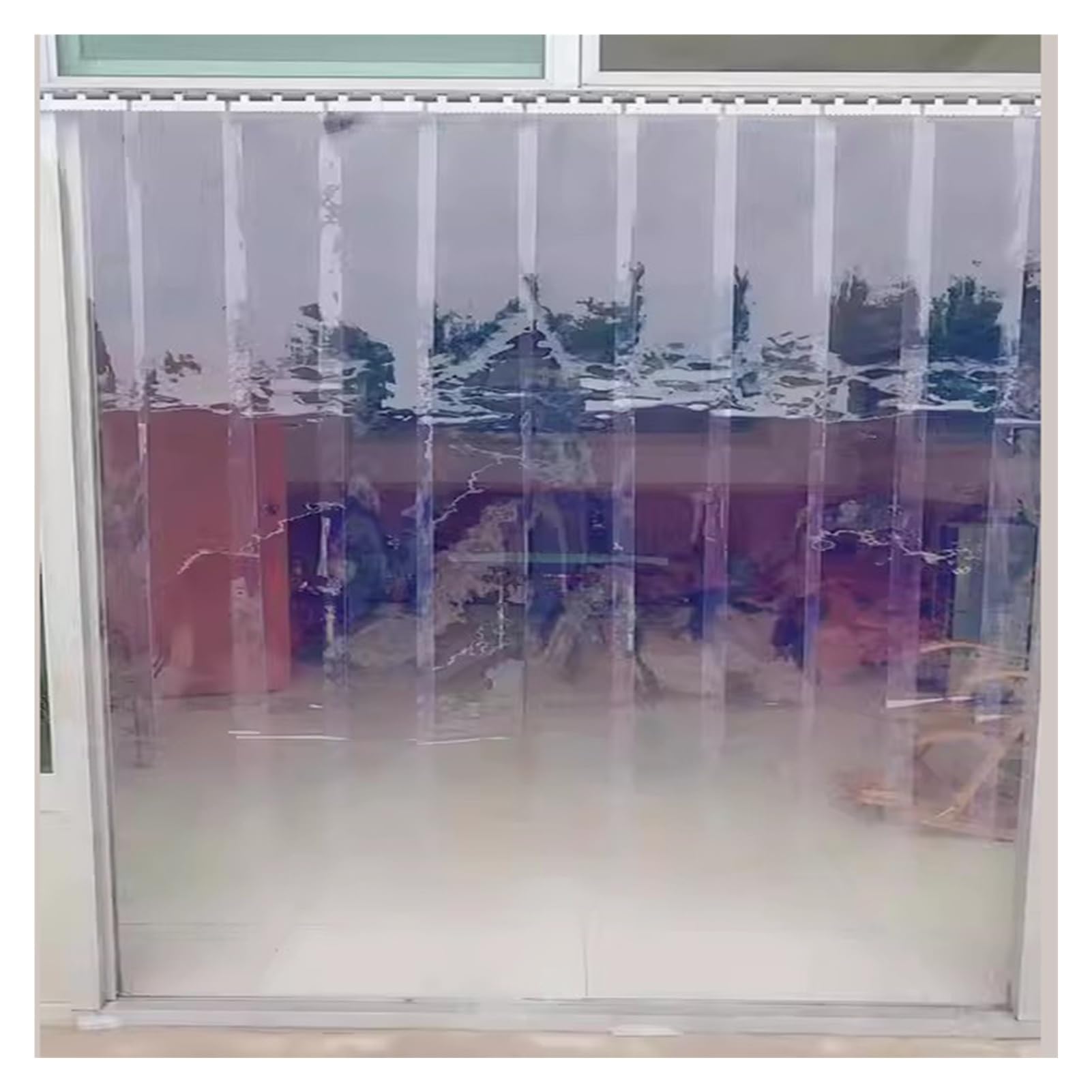 Rideau Laniere PVC, Rideau A Lamelles Stores Verticaux Convient À La Réduction du Bruit De L'entrepôt D'usine Et À La Prévention des Poussières(135x240cm/53.15x94.49in)