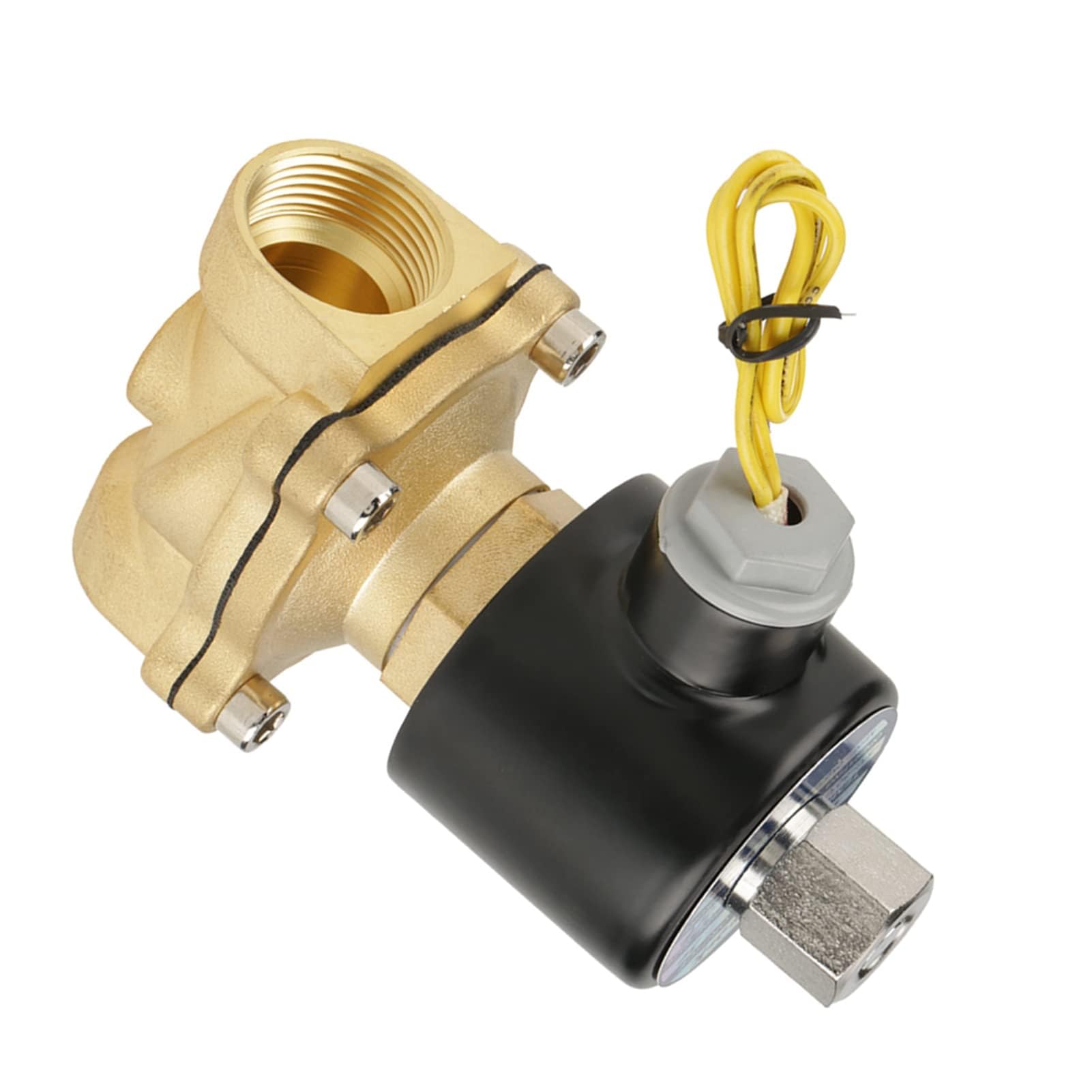 Elettrovalvola a Solenoide Ottone NO 3/4" DC 12V 0-1.0Mpa Normalmente Aperta Valvola Elettromagnetica Filettatura per Acqua Aria Gas