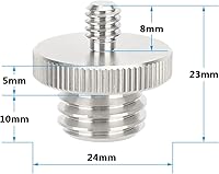 Vista 2 de CAMVATE Adaptador de encuesta macho de 5/8"-11 macho a 1/4"-20 macho para trípode nivel láser Bosch - 3286