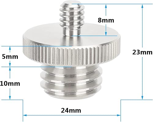 Miniatura 2 de CAMVATE Adaptador de encuesta macho de 58"-11 macho a 14"-20 macho para trípode nivel láser BOSCH (2 piezas) - 3287
