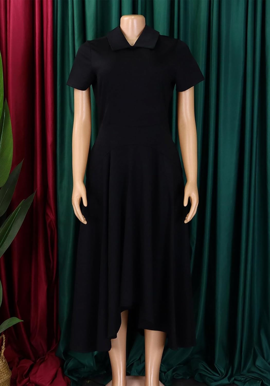 Seltaon Women Elegant Semi Formal Midi Dresses Short Sleeve A Line Church Cocktail Party Dress Plus Size - Image 3