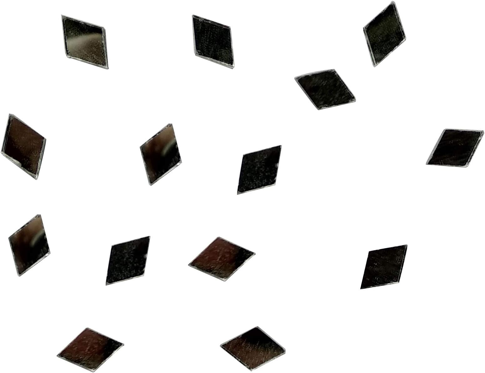 HGlass Small Rhombus Shape Glass Mirror Beads for Arts and Crafts DIY Projects, Framing, Decoration, 7 mm, Green -Set of 200 Pieces