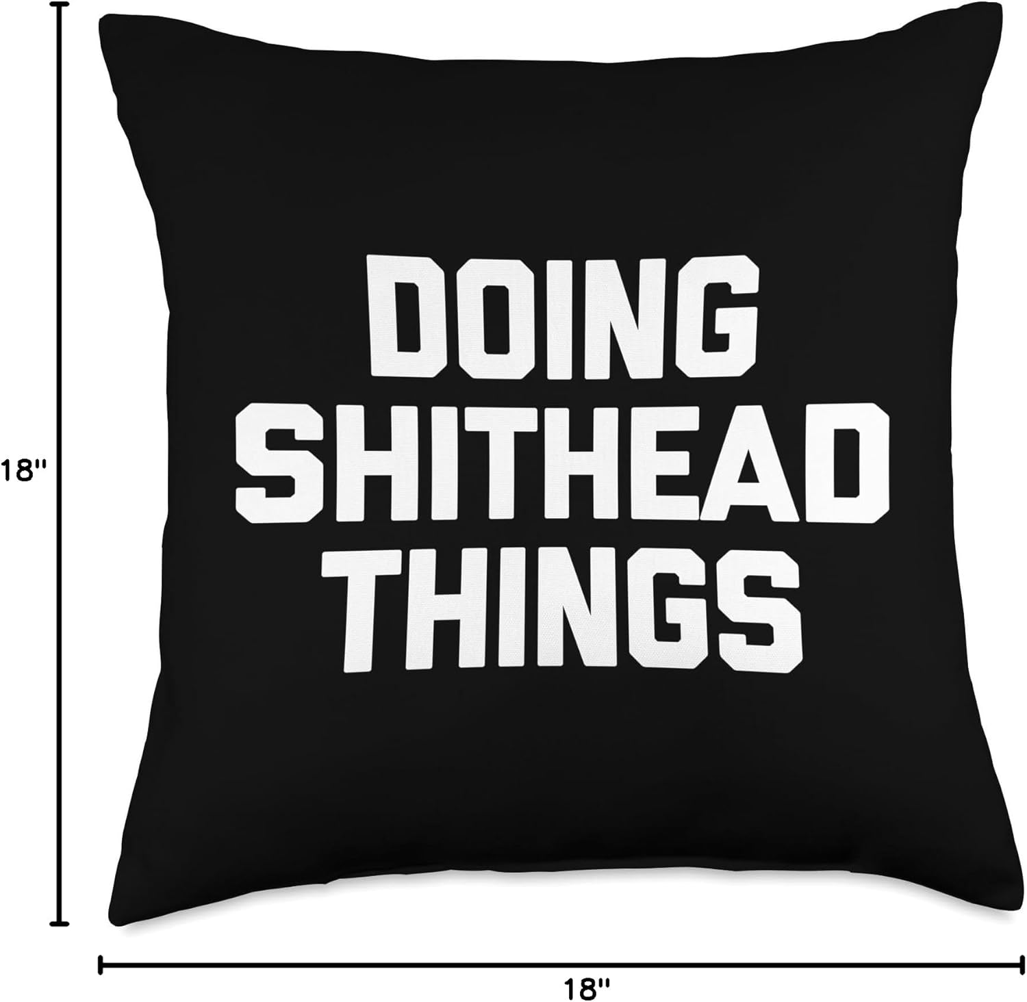 Funny Gifts & Funny Designs Doing Shithead Things-Funny Saying Sarcastic Humor Novelty Throw Pillow, 18x18, Multicolor