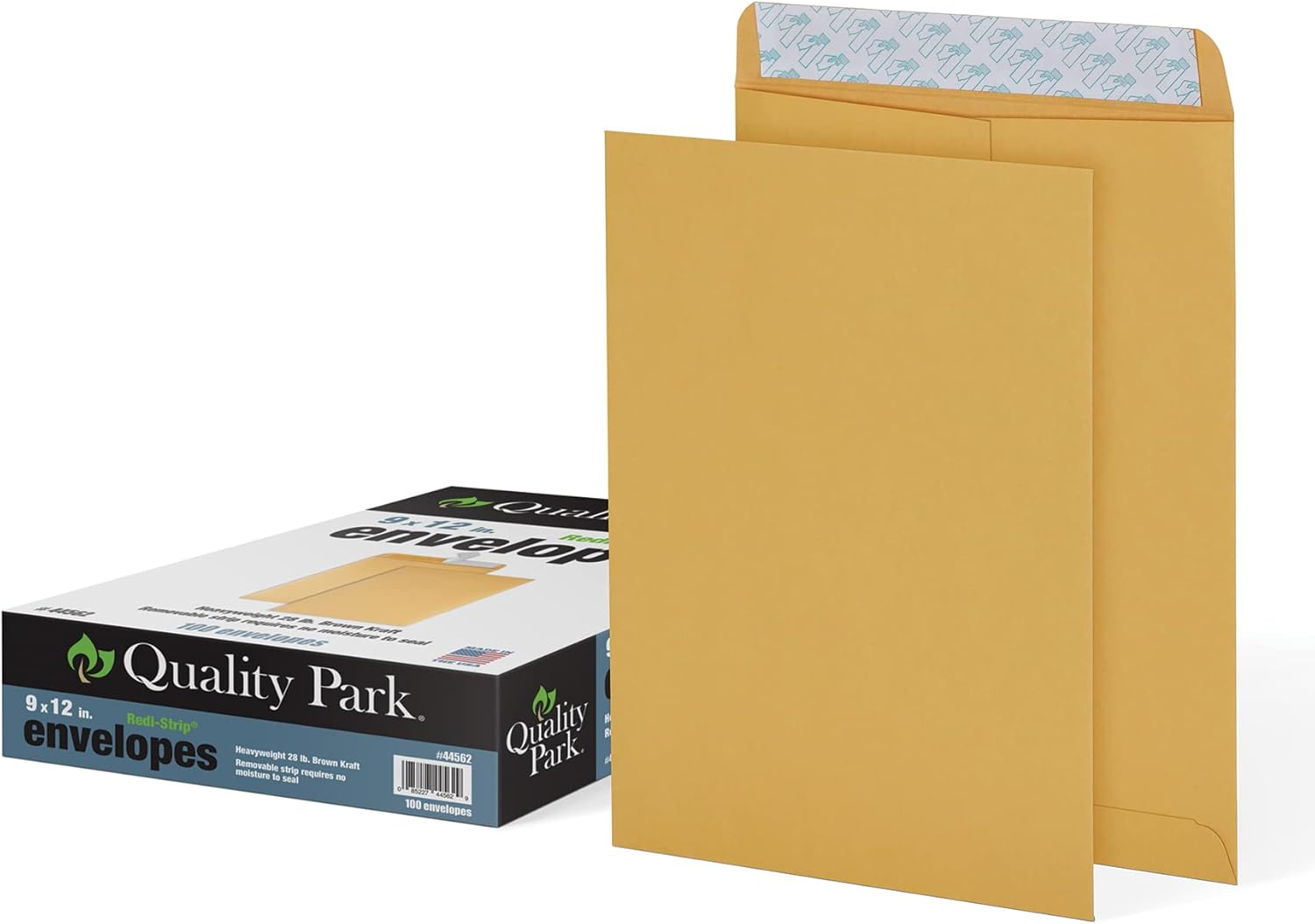 Quality Park 9" x 12" Self-Seal Catalog Envelopes, for Mailing, Organizing and Storage, Brown Kraft, Heavy 28-lb Paper, 100 Per Box (QUA44562)