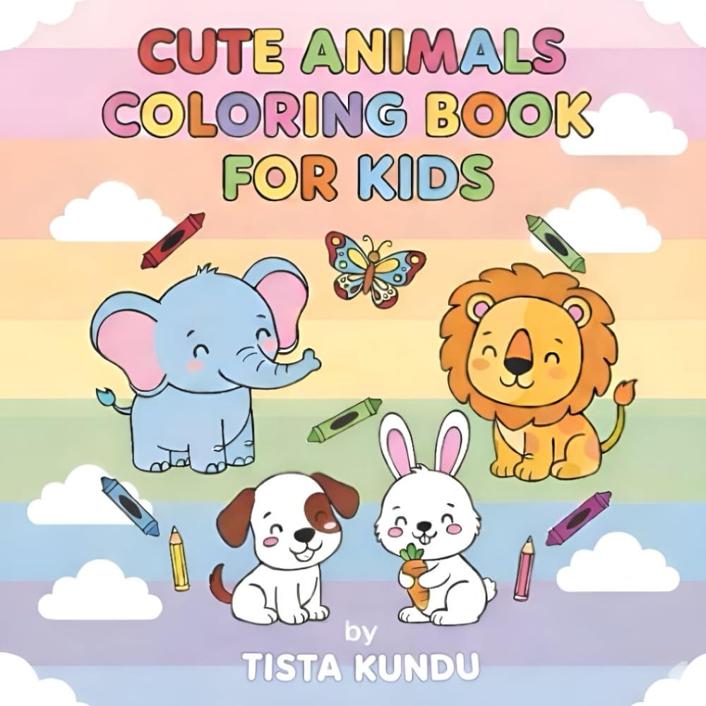 Cute Animals Coloring Book for Kids Ages 3 to 6