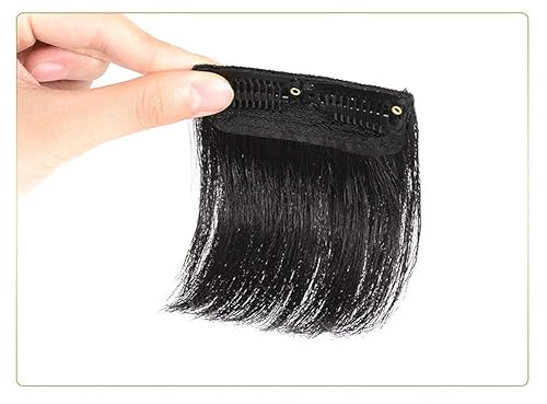 Miniatura 4 de LXUE Peluca de cabello humano corto de 4 pulgadas con clip para plenitud, marrón claro