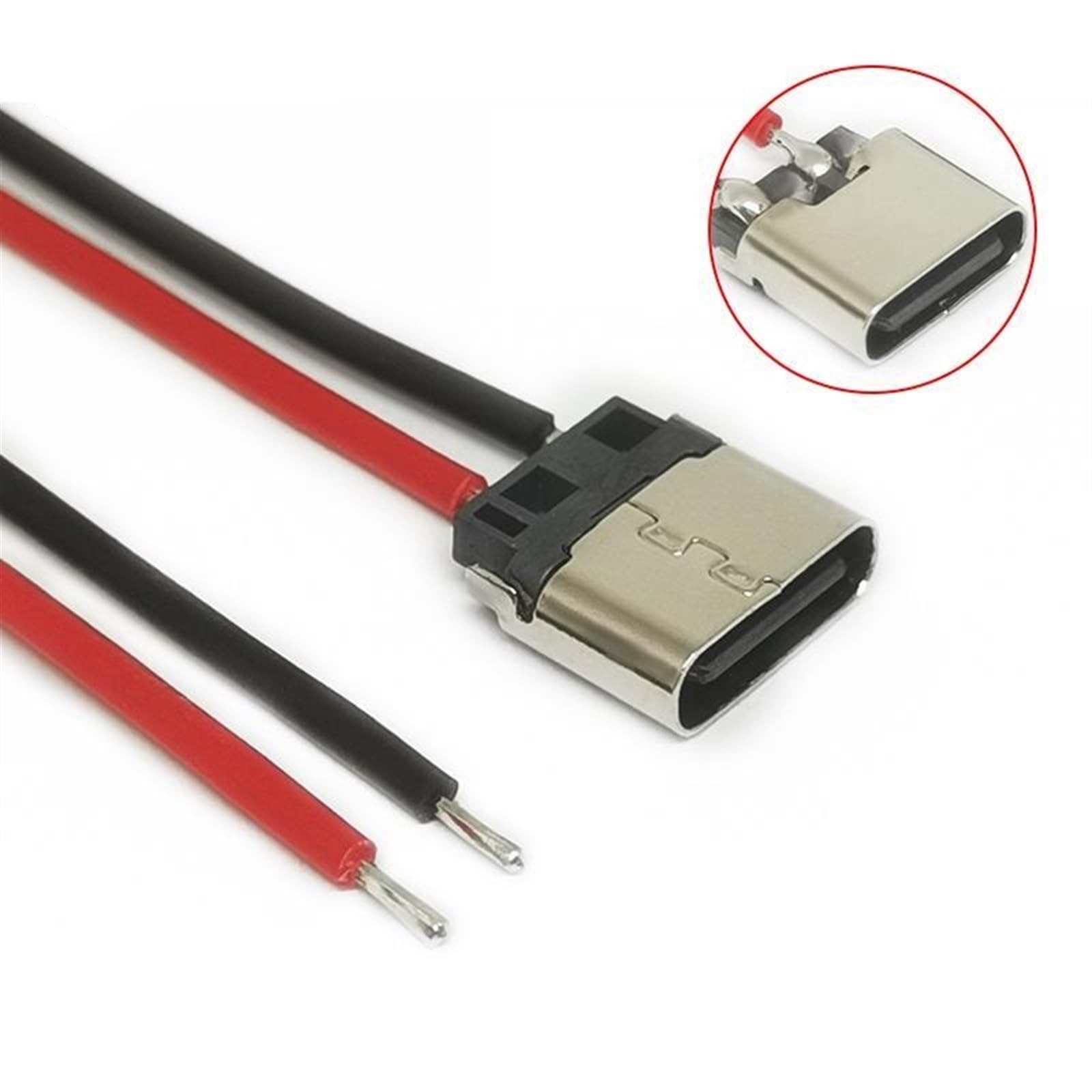 5/10 Uds USB C 2P cavo di saldatura cavo connettore femmina per ricarica del telefono cellulare (10 pezzi)