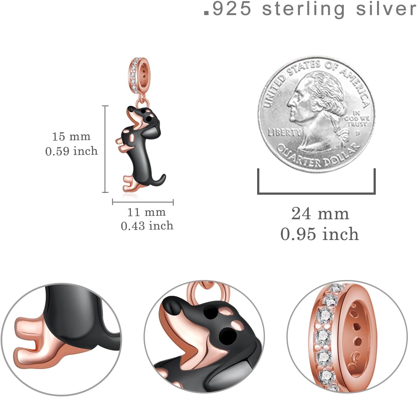 Dog Charms for Bracelets 925 Sterling Silver Dachshund Jewelry Corgi Jewelry Dog Gifts for Women - Image 4
