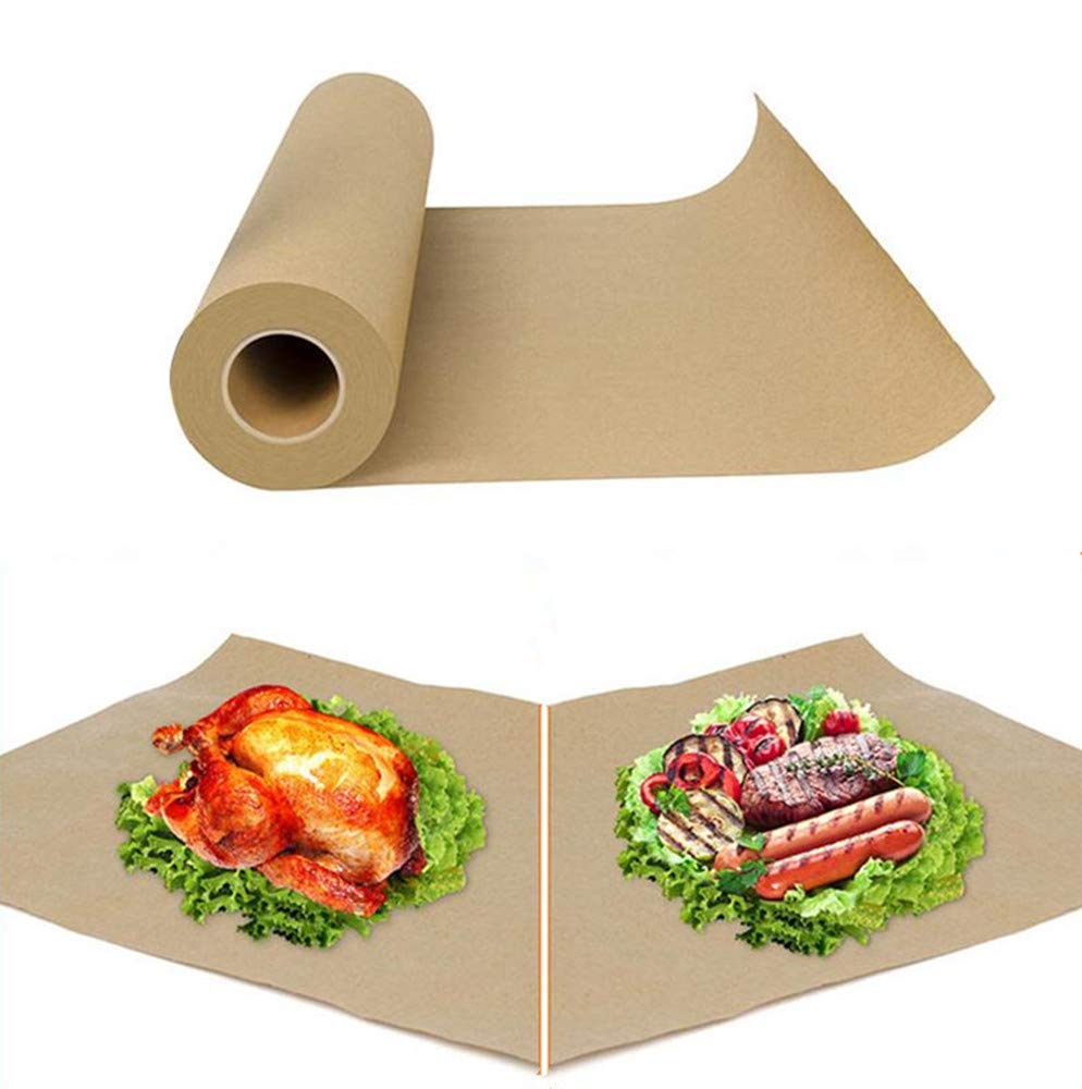 Infinitely Great Home Decor Center Butcher Kraft Paper Roll Food Grade Approved for BBQ Meats Cooking Paper in Durable Carry Tube 44.2x5200cm