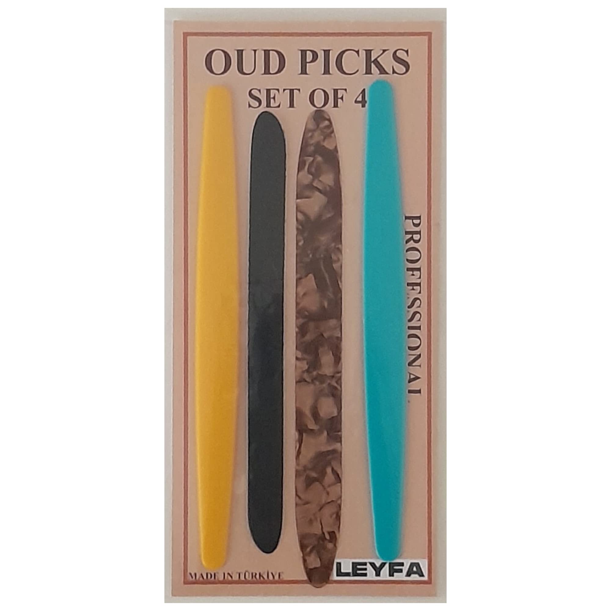 Oud Pick Risha Mizrab Professional for Oud Ud Lute Stringed Instrument Set of 4