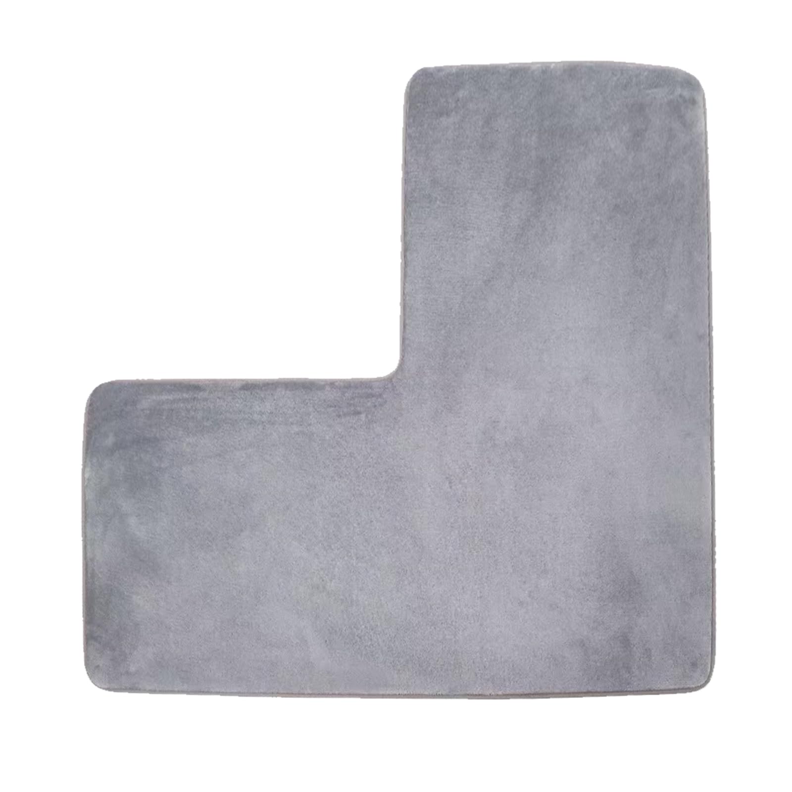 ACESOME Alfombra de Baño en Forma de L, Alfombrilla de Ducha de Esquina, Secado Rápido, Antideslizante, Lavable, 80 x 80 cm, Gris