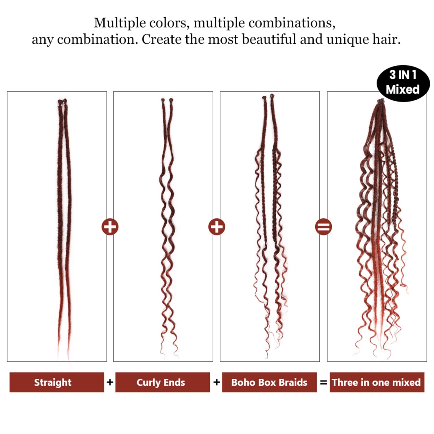 24 Inch Synthetic Dreadlock Extensions Hippie Single Ended Dreads 0.6 cm Width Loc Extensions Reggae Style Crochet Hair for Women (T1B/350 - Image 3