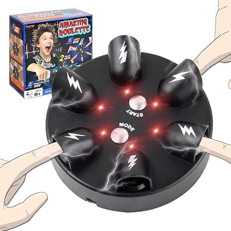 YEIBOBO ! Shock Roulette Party Game, Electric Game of Chance, Interesting Party Game Toy, Finger Shock Game Party Favor Gift for 2-6 Palyers