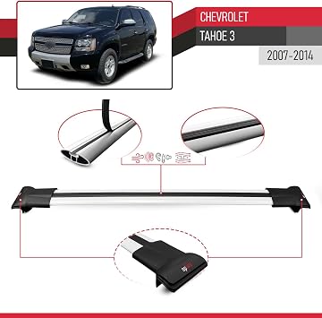 FLY Model Intermediate Weft Ceiling Bar GRAY 3PCS BAR Compatible with Chevrolet Tahoe 2007-2014