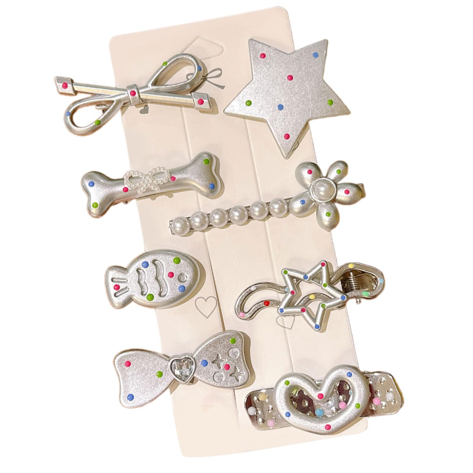YUXITA 8Pcs Star Hair Clip Slip Resistant Duckbill Barrettes Hairpin for Women Girls Everyday Hairstyling Accessories