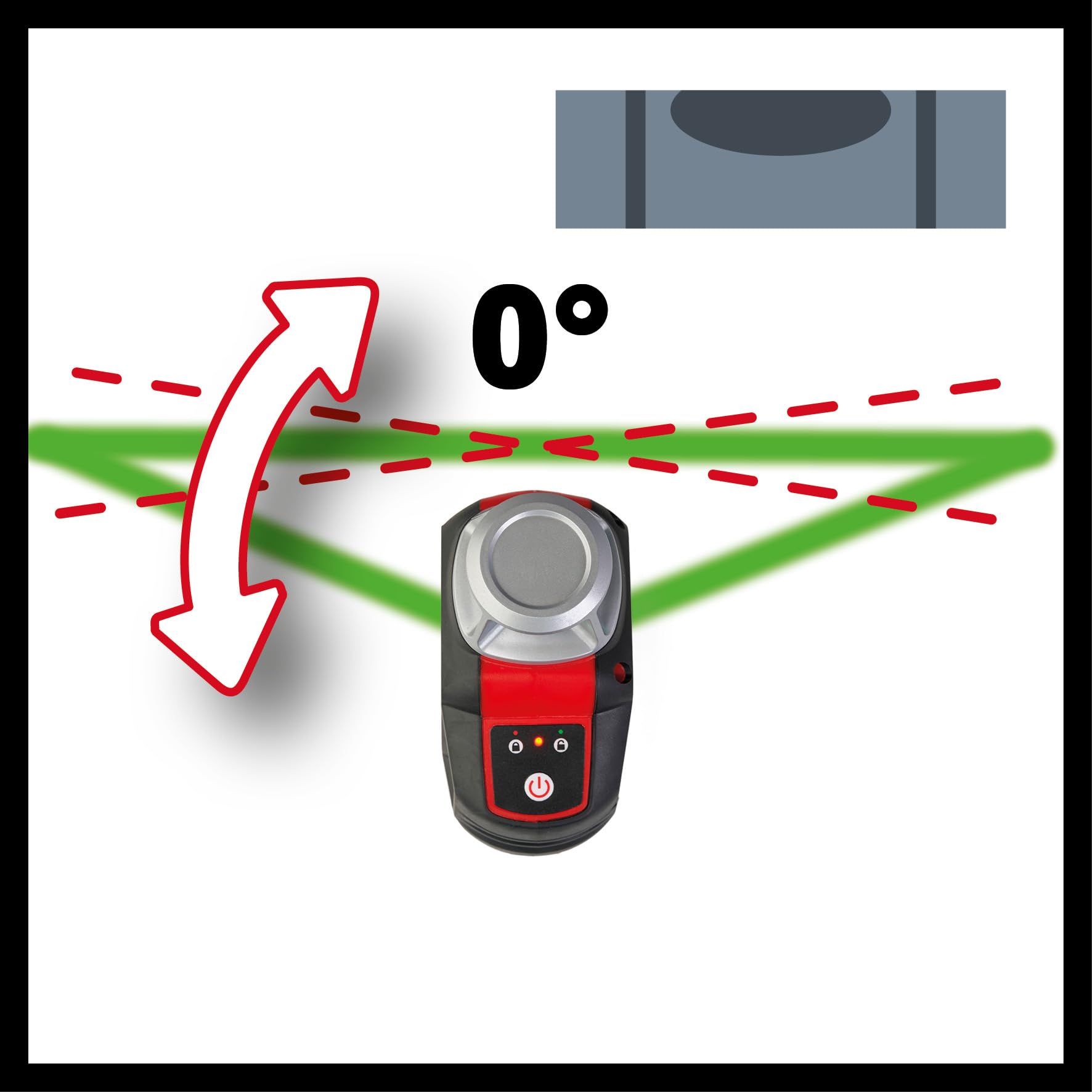 Einhell Cyfrowa poziomica laserowa Cross Line - samopoziomująca, pozioma/pionowa zielona linia laserowa, gwint statywu 1/10.2 cm - TC-LL 360 G z torbą i uchwytem do montażu na ścianie