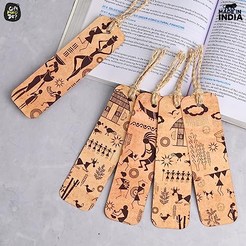 Image of GKD Bookmarks Set of 10 bastar Art Bookmarks Aesthetic with Hard Paperback Book Marker Handmade Tassel dori Book Accessories Unique Gifts for Lovers (ecofriendly 10pc)