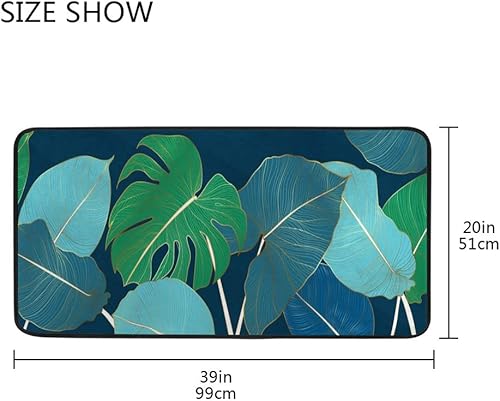Miniatura 4 de Alfombras de cocina para suelo, antideslizantes, antideslizantes, acolchadas, para fregadero, oficina, escritorio, lavandería, hojas doradas,