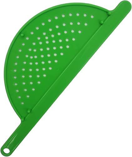 Miniatura 2 de Handy Housewares Escurridor de ollas de plástico de mano, colador de fideos y pasta con asa, se adapta a macetas de hasta 9 pulgadas, color verde
