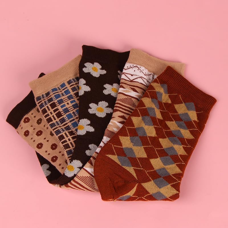 6 Pairs Men's Argyle Comfort Crew Socks - Arch Support, Breathable Fabric, Soft Toe Seam for Daily & Outdoor Wear - Image 7