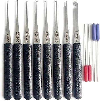 12 Pcs Broken Key Extractor Set, 0.2-0.4mm Professional Broken Key Extractor Tool, Professional Locksmith Tools for Broken Key Removal