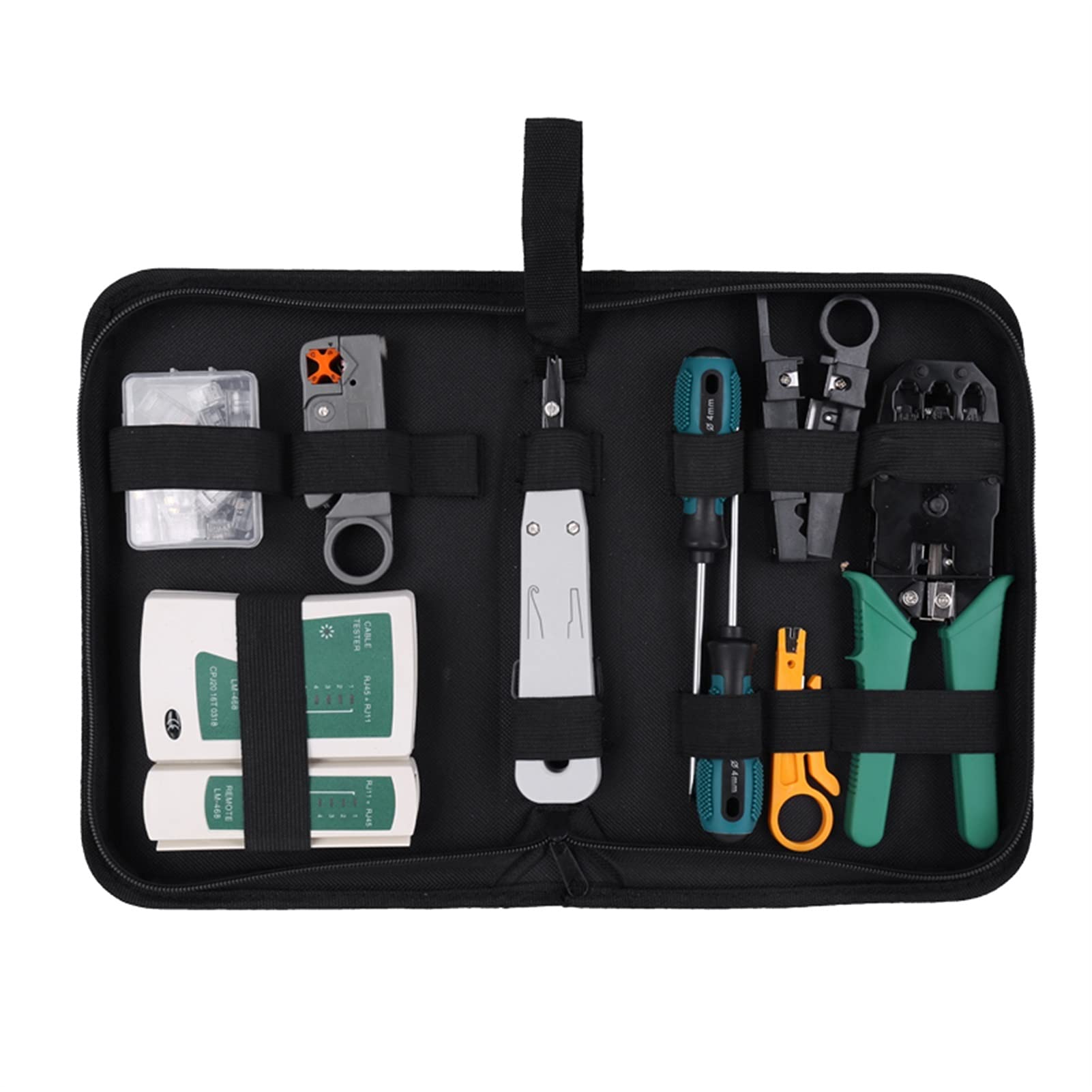 Crimpadora Terminales, Alicates de crimpado Juego de alicates de red Kit de herramientas de reparación de red LAN portátil Combinación de cables peladores Alicates de cable de red de tres usos Herram