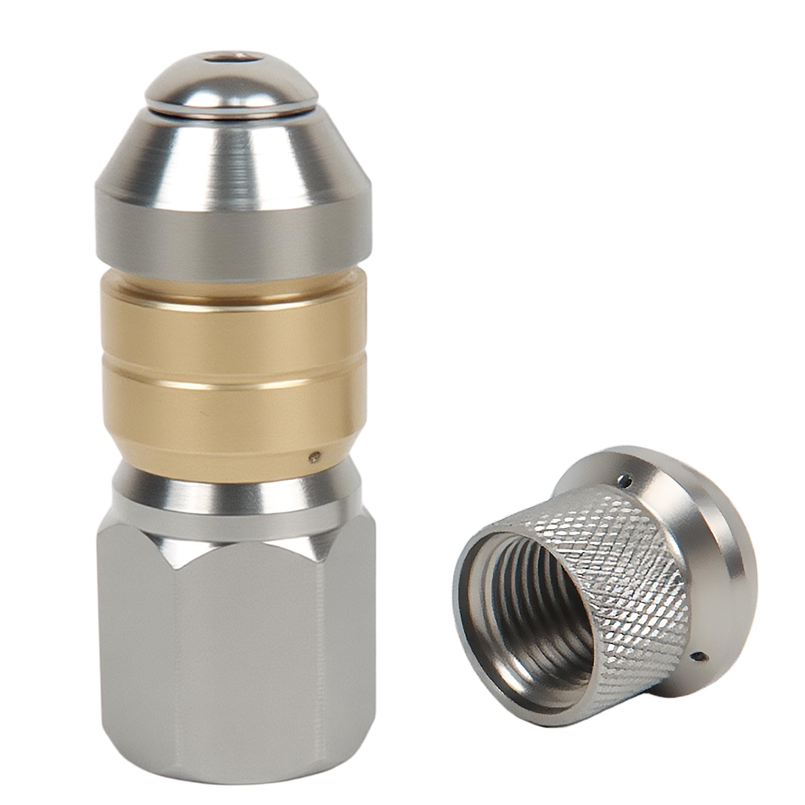 2Pcs Stainless Steel Sewer Nozzle Rotating Button Nose for Kärcher Pipes