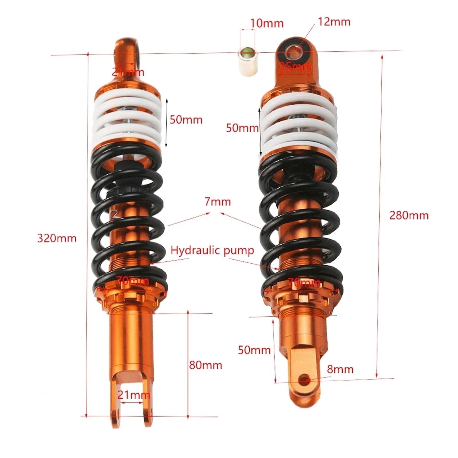 Motocykle amortyzatora Amortyzator hydrauliczny olejowy motocyklowy tylny amortyzator pasuje do Yamaha Qiaoge Fuxi 100 Ghost Fire 125 Gy6 amortyzator Air Suspension(280mm red pair)