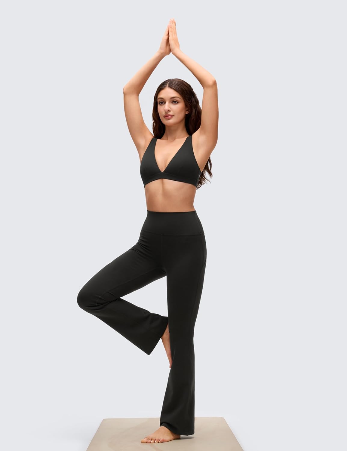 CRZ YOGA Butterluxe Soft Double Lined Deep V Neck Sports Bras for Women - Open Back Yoga Crop Top Casual Non Padded - Image 6