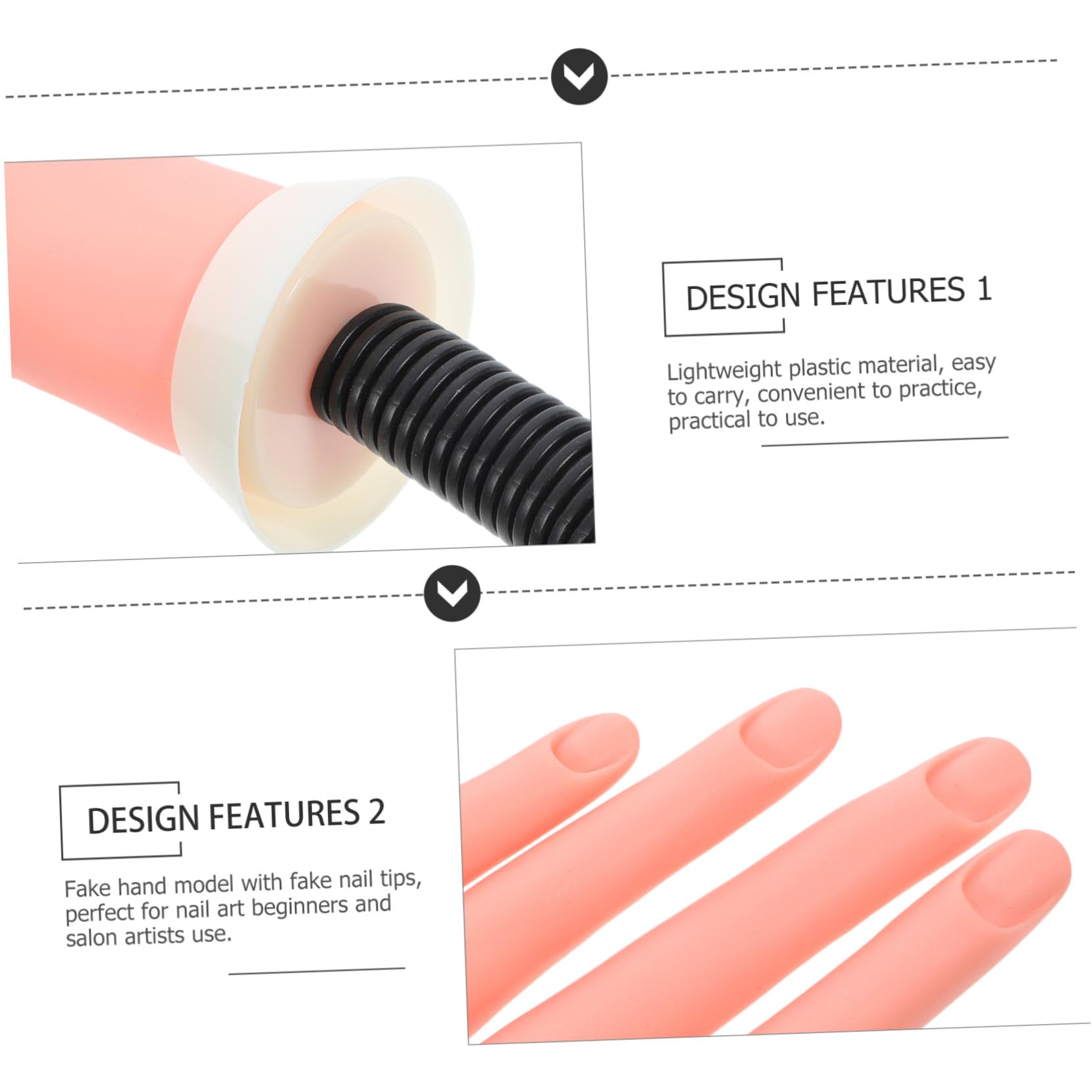Homoyoyo Mano Flessibile in Plastico per Manicure con 100 Pezzi Tips Unghie Finte, Pratica e Comoda per Artisti e Principianti Nail Art