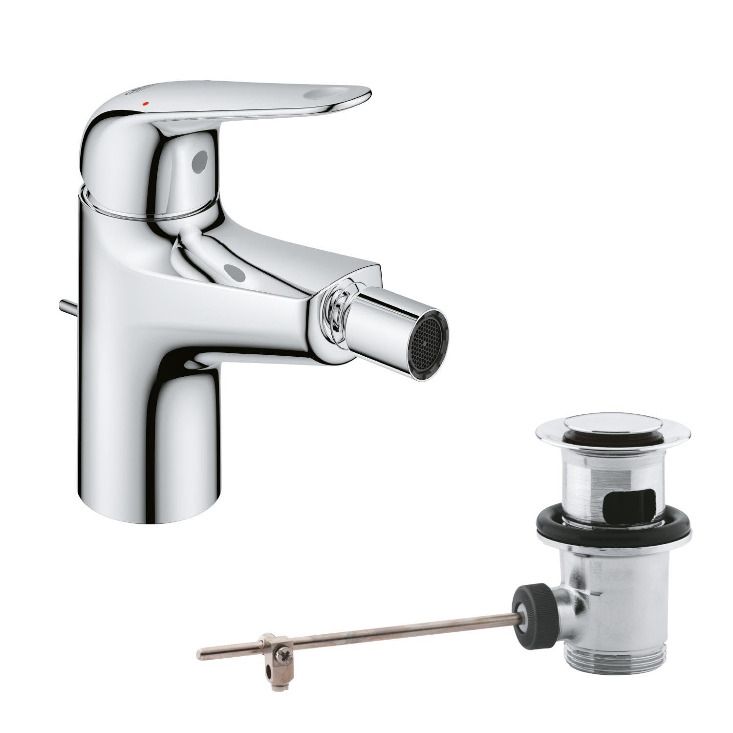 GROHE Swift Quickfix-Grifo de bidé 1/2", Cromo, Menor consumo de agua, 24332001